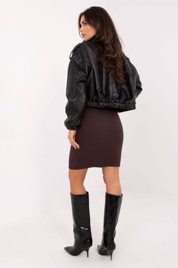 Brown Skirt in Skirts with Cotton and Spandex