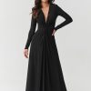 Black Long Dress in Evening Dresses with Spandex and Polyester