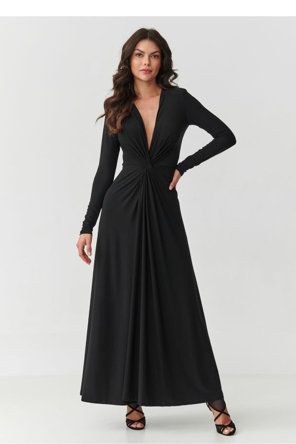 Black Long Dress in Evening Dresses with Spandex and Polyester
