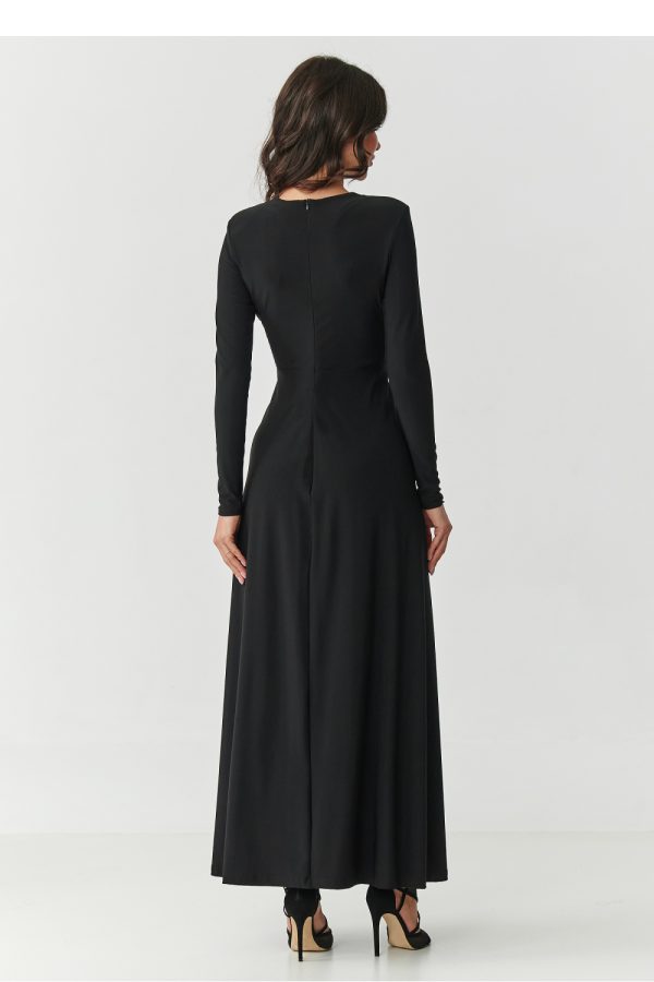 Black Long Dress in Evening Dresses with Spandex and Polyester