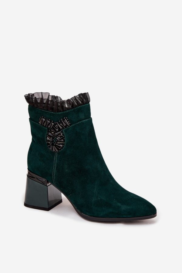 green Heel boots model 220504 Step in style