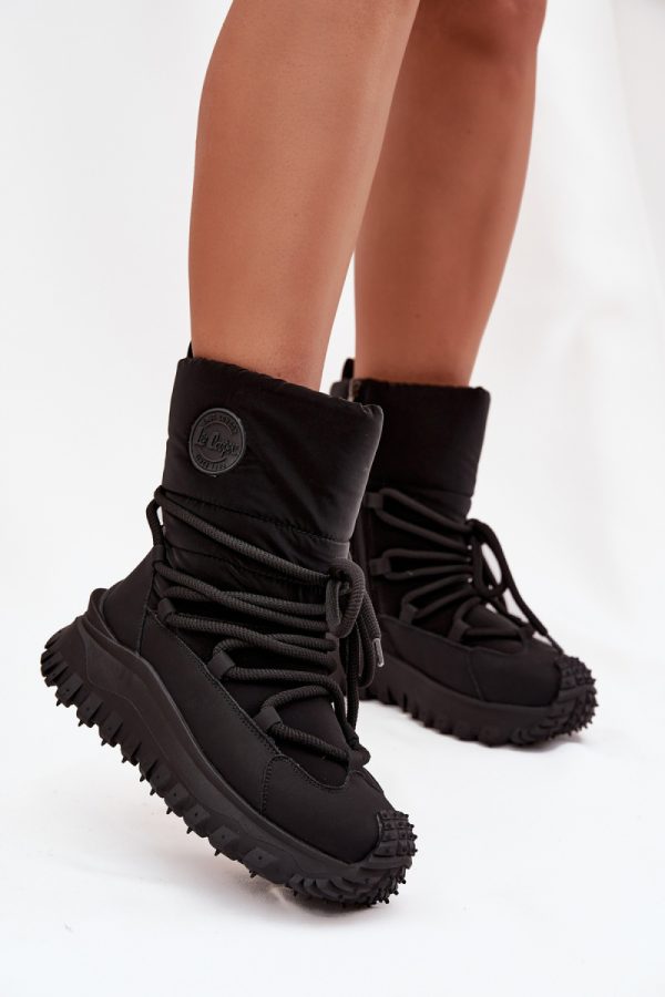 Black Snow Boots in Women`s Ankle Boots & Booties with Fabric, Warmers, Footbed, Upper Height and Platform Height
