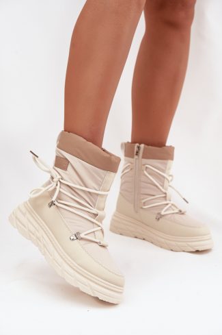 beige Snow boots model 220527 Step in style