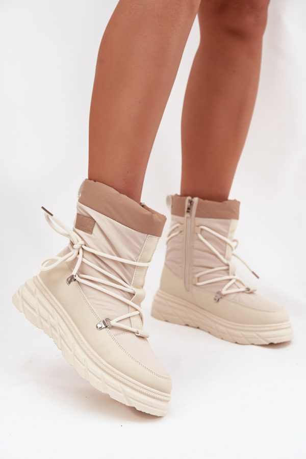 beige Snow boots model 220527 Step in style