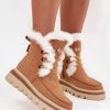 1101042.jpg Brown Snow Boots in Women`s Ankle Boots & Booties with Fabric, Warmers, Footbed, Upper Height and Platform Height