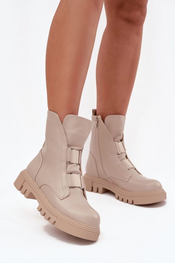 beige Boots model 220503 Step in style