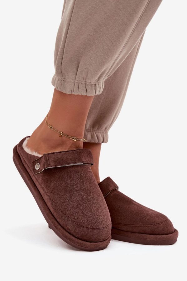Brown Slippers in Slippers For Women with Fabric, Warmers, Footbed and Platform Height