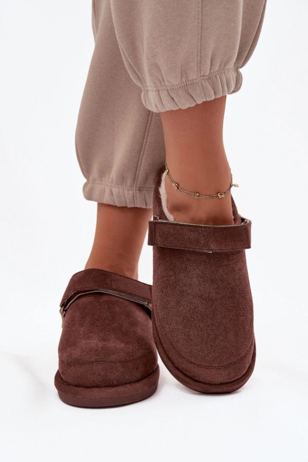 Brown Slippers in Slippers For Women with Fabric, Warmers, Footbed and Platform Height