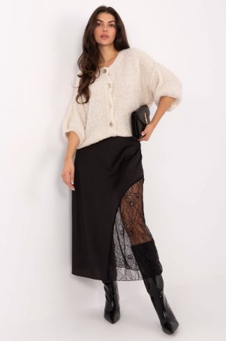 1101144 Black Lace Skirt in Skirts with Spandex and Polyester