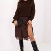 Brown Skirt in Skirts with Spandex and Polyester