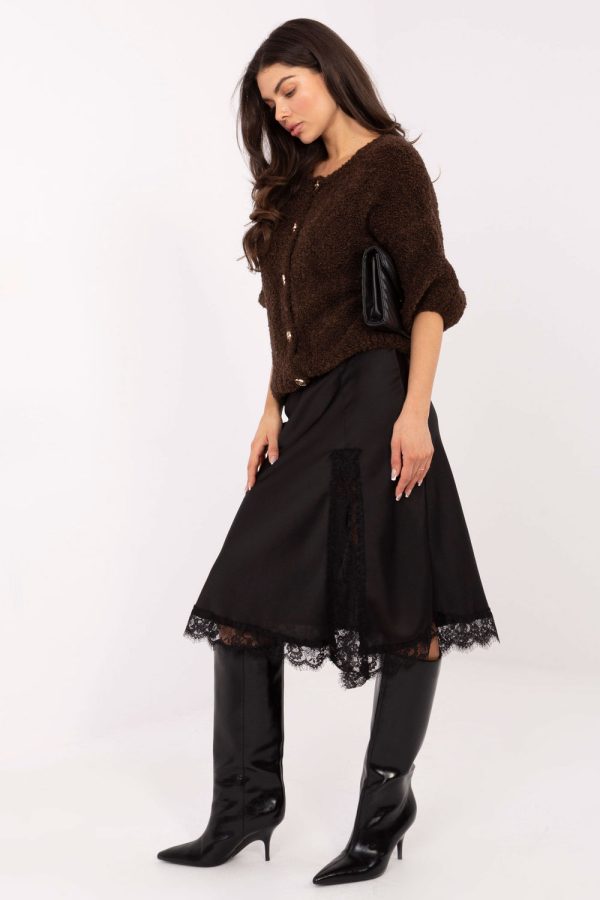 Black Skirt in Skirts with Spandex and Polyester