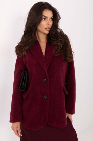 Red Coat in Women`s Coats, Jackets with Polyester