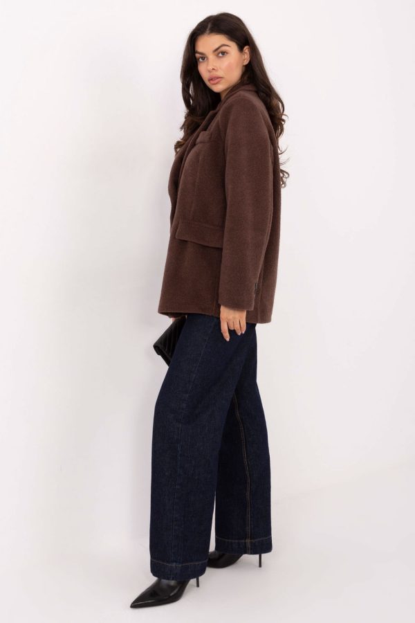 Brown Coat in Women`s Coats, Jackets with Polyester