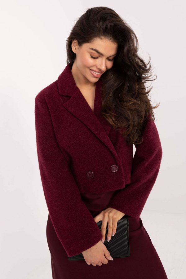 Red Coat in Women`s Coats, Jackets with Polyester