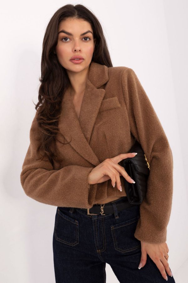 Brown Coat in Women`s Coats, Jackets with Polyester