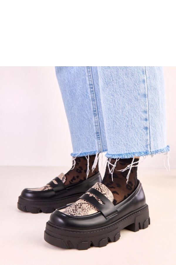 Black Mocassin in Moccasins, Loafers with Fabric, Footbed and Heel Height