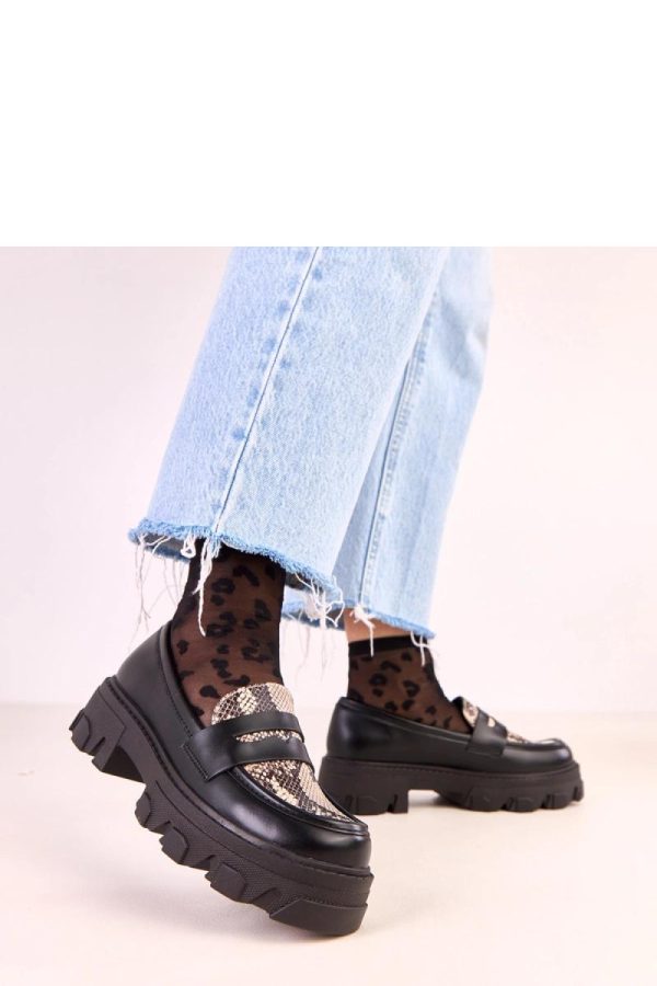 Black Mocassin in Moccasins, Loafers with Fabric, Footbed and Heel Height