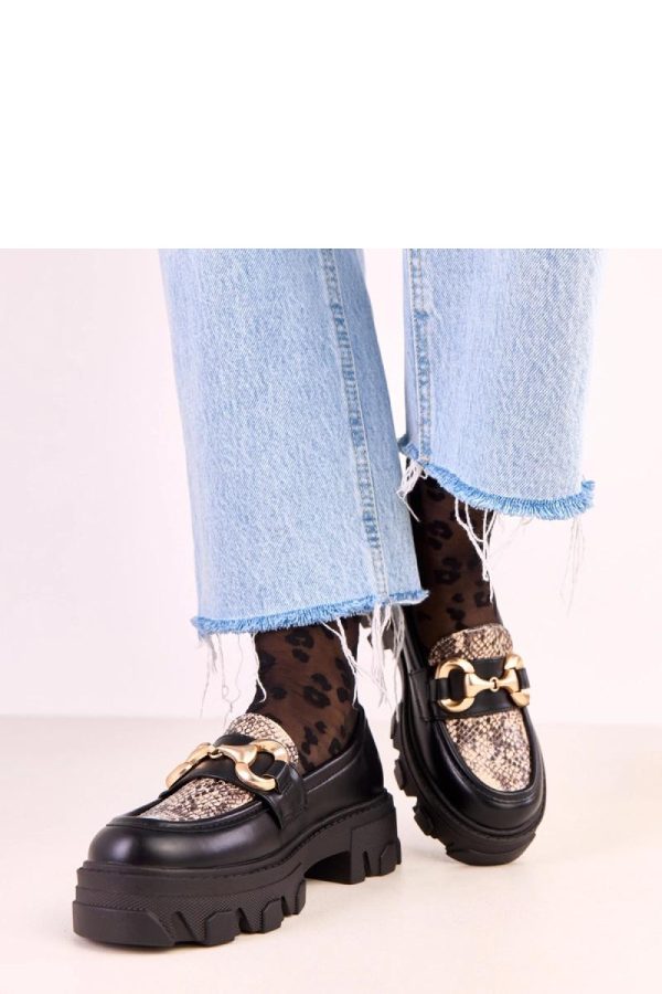Black Mocassin in Moccasins, Loafers with Fabric, Footbed and Heel Height