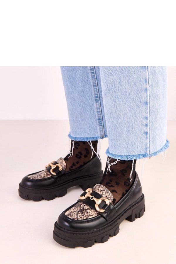 Black Mocassin in Moccasins, Loafers with Fabric, Footbed and Heel Height