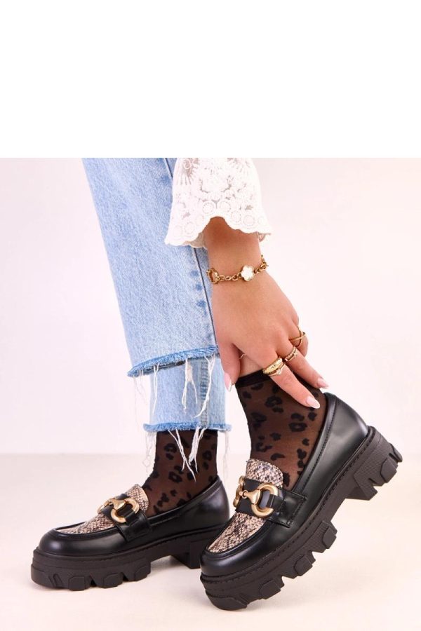 Black Mocassin in Moccasins, Loafers with Fabric, Footbed and Heel Height