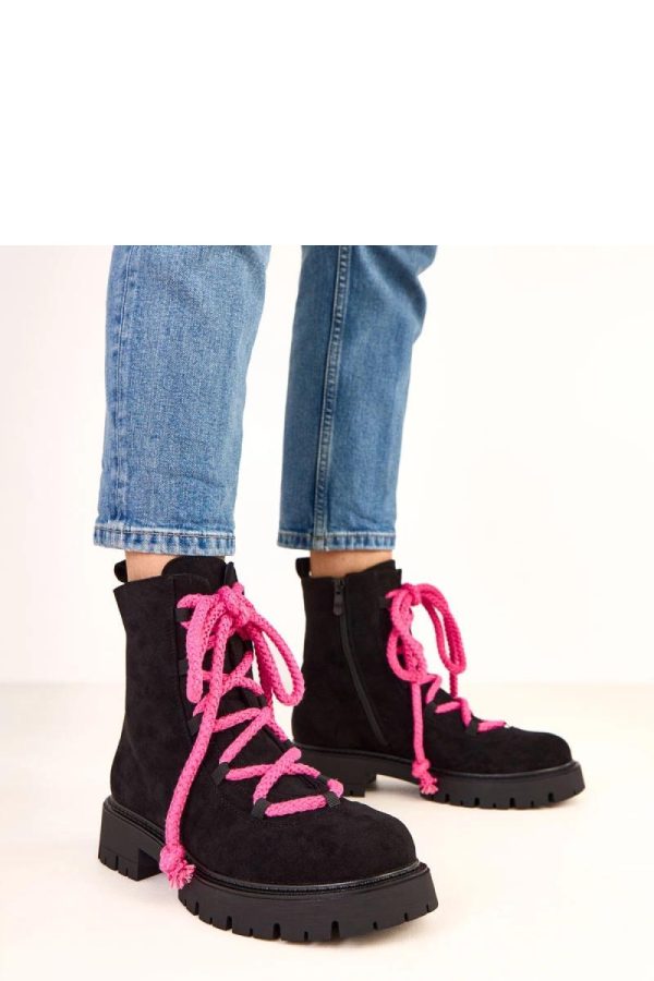 Black Boots in Women`s Ankle Boots & Booties with Fabric, Footbed, Upper Height and Heel Height
