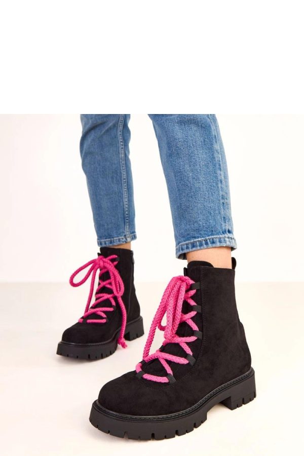 Black Boots in Women`s Ankle Boots & Booties with Fabric, Footbed, Upper Height and Heel Height