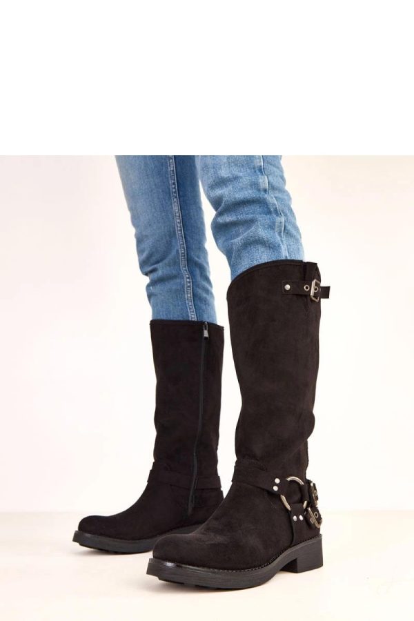 Black Thigh-Hight Boots...Fabric, Footbed, Upper Height and Heel Height