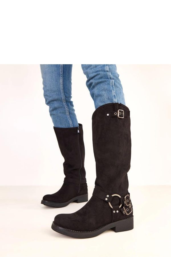 Black Thigh-Hight Boots...Fabric, Footbed, Upper Height and Heel Height