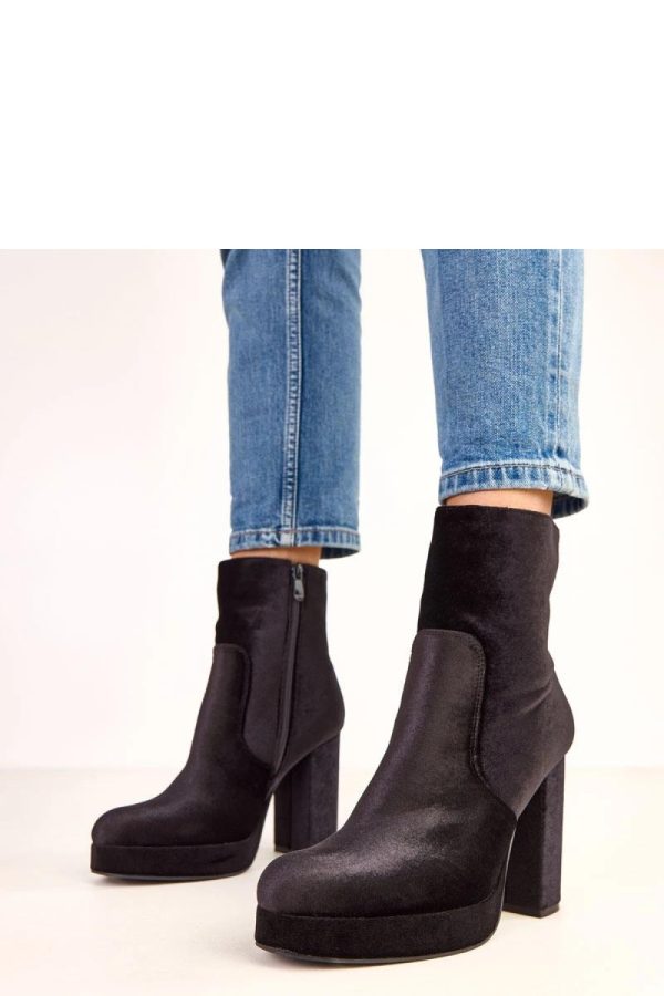 Black Heel Boots...Fabric, Footbed, Upper Height, Heel Height and Platform Height