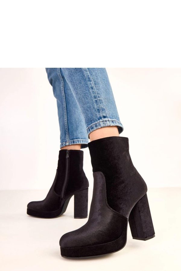 Black Heel Boots...Fabric, Footbed, Upper Height, Heel Height and Platform Height