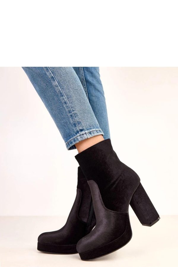 Black Heel Boots...Fabric, Footbed, Upper Height, Heel Height and Platform Height