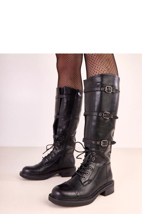 Black Thigh-Hight Boots..Fabric, Footbed, Upper Height and Heel Height
