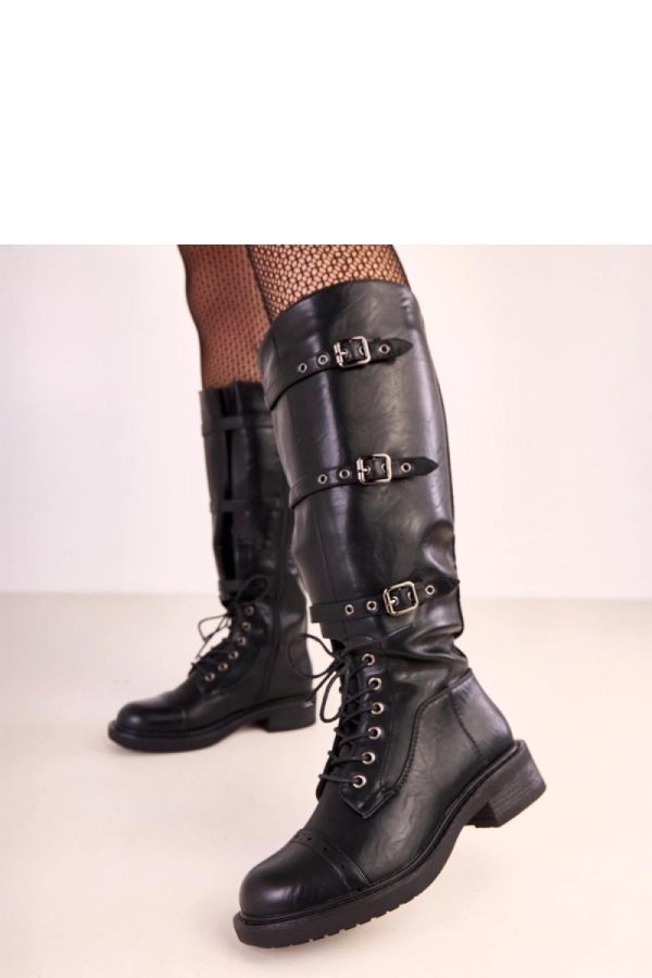 Black Thigh-Hight Boots..Fabric, Footbed, Upper Height and Heel Height