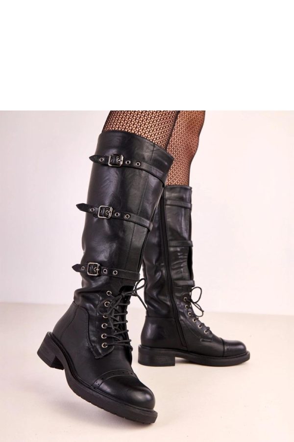 Black Thigh-Hight Boots..Fabric, Footbed, Upper Height and Heel Height