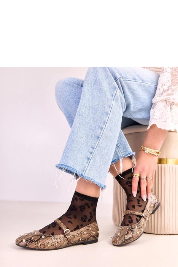 Brown Ballet Flats...Fabric and Footbed