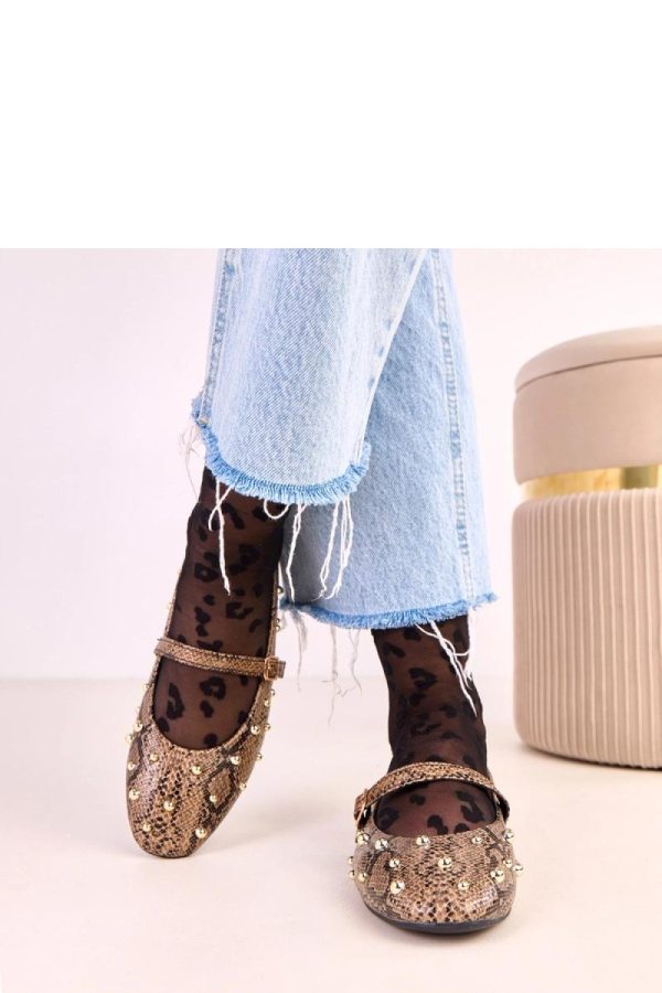Brown Ballet Flats...Fabric and Footbed