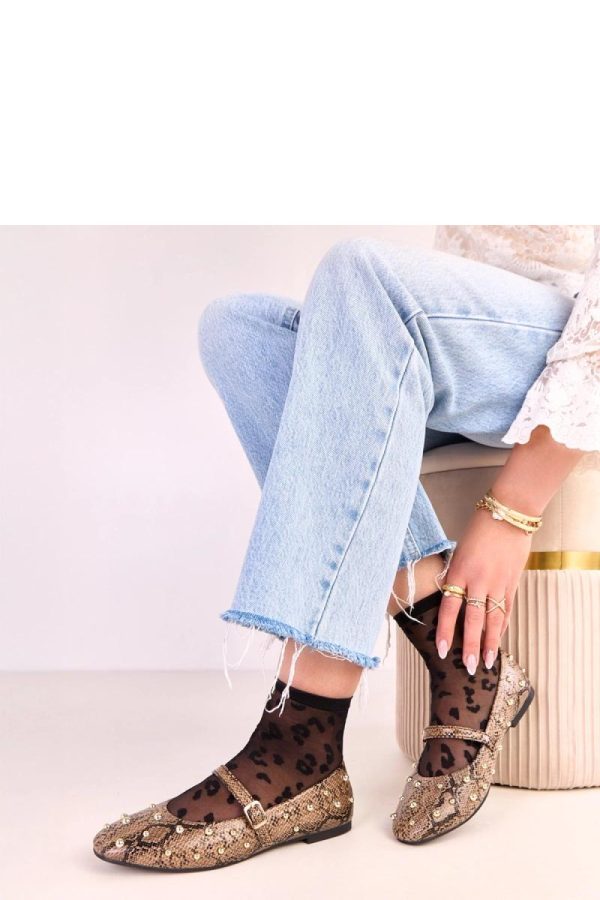 Brown Ballet Flats...Fabric and Footbed
