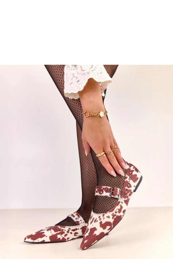 Brown Ballet Flats....Fabric and Footbed