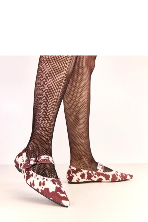 Brown Ballet Flats....Fabric and Footbed