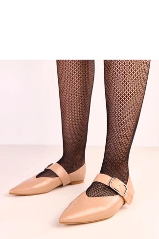 Beige Ballet Flats....Fabric and Footbed