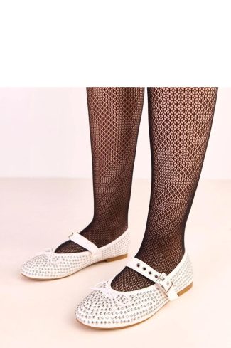 White Ballet Flats...Fabric and Footbed
