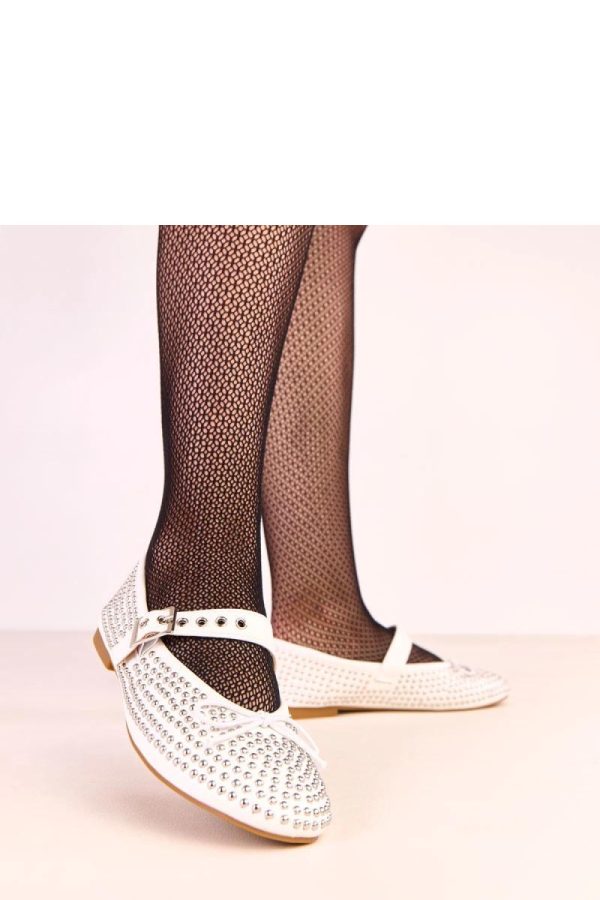 White Ballet Flats...Fabric and Footbed