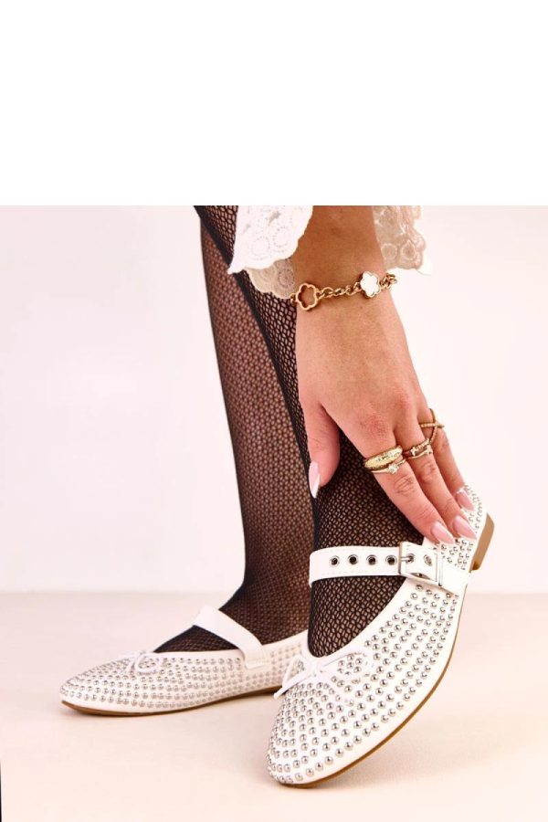 White Ballet Flats...Fabric and Footbed
