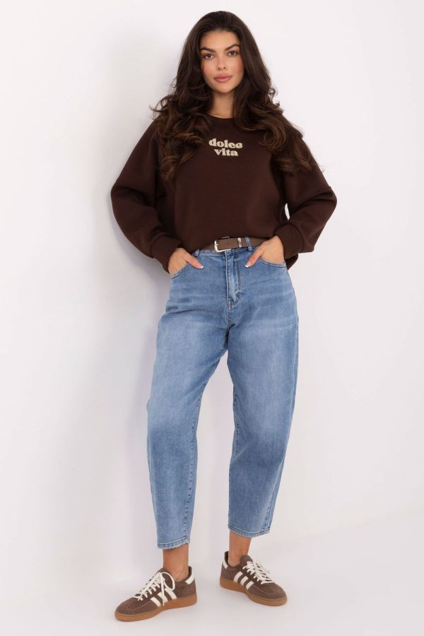 Brown Sweatshirt in Sweatshirts For Women with Cotton and Polyester