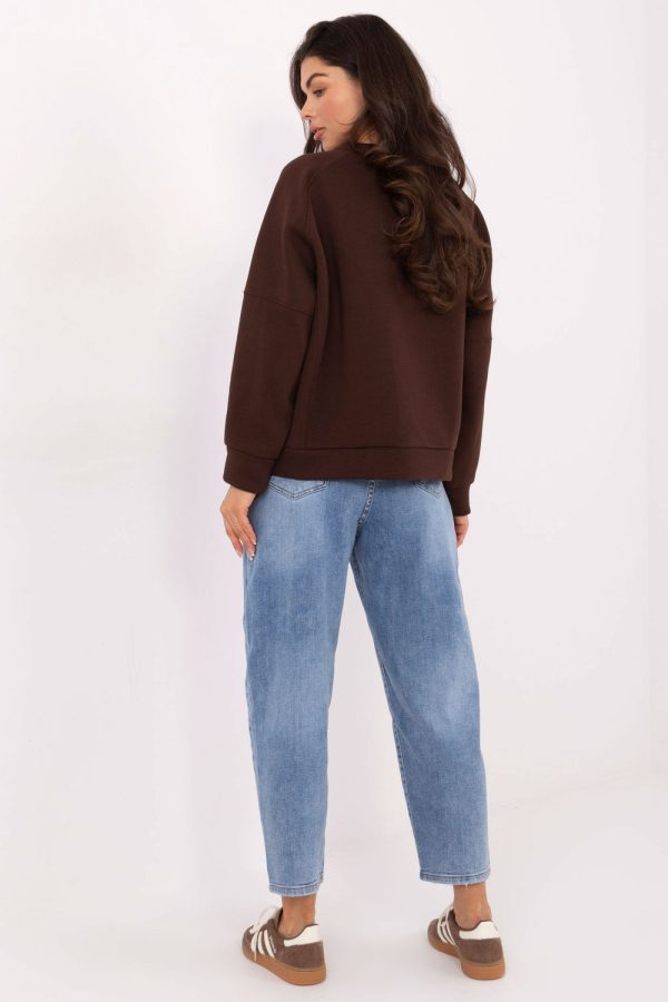 Brown Sweatshirt in Sweatshirts For Women with Cotton and Polyester