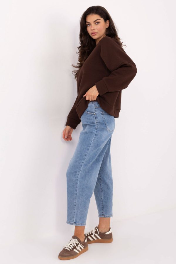 Brown Sweatshirt in Sweatshirts For Women with Cotton and Polyester