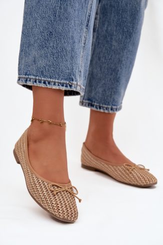 1101546.jpg Brown Ballet Flats in Ballet Flats, Ballet Pumps For Women with Fabric, Footbed and Heel Height