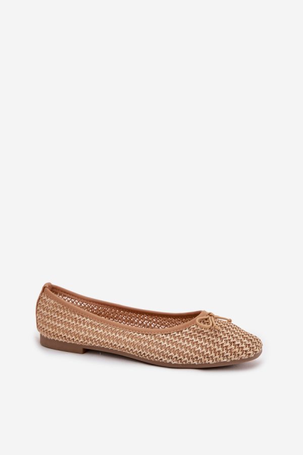 Brown Ballet Flats in Ballet Flats, Ballet Pumps For Women with Fabric, Footbed and Heel Height