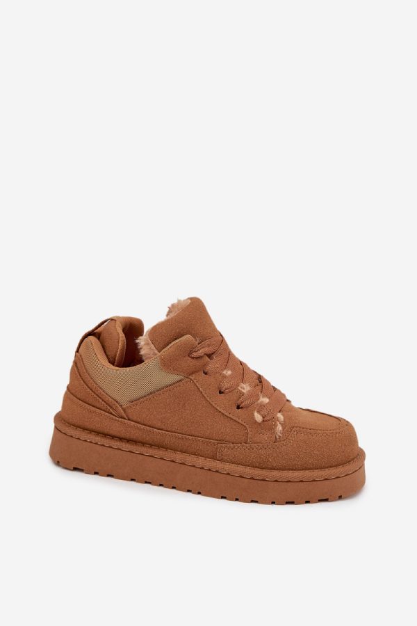 Brown Sport Shoes in Women`s Athletic Shoes, Trainers, Sneakers with Fabric, Warmers, Footbed, Upper Height and Sole Height