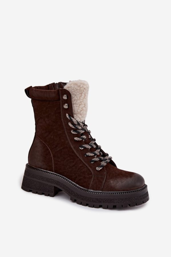 Brown Trapper Shoes in Women`s Ankle Boots & Booties with Fabric, Footbed, Upper Height and Heel Height